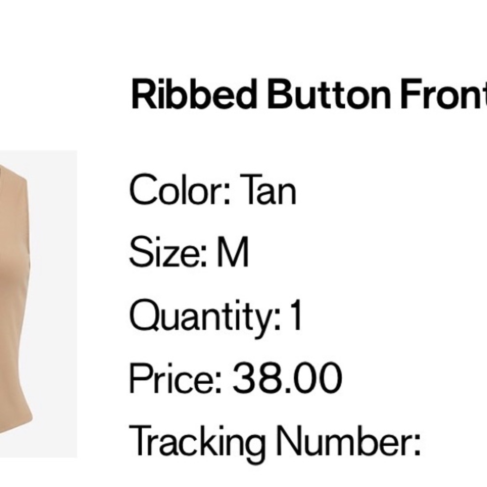 Express Beige Button-Front Ribbed Tank - Picture 8 of 8